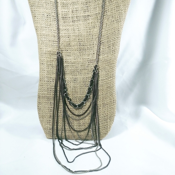 Long Multi Layer Chain Necklace - Picture 3 of 8